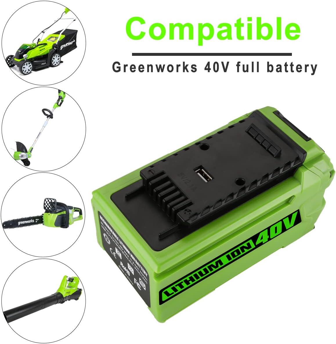 40V 6000mAh Replacement Battery Pack of 2 W931786