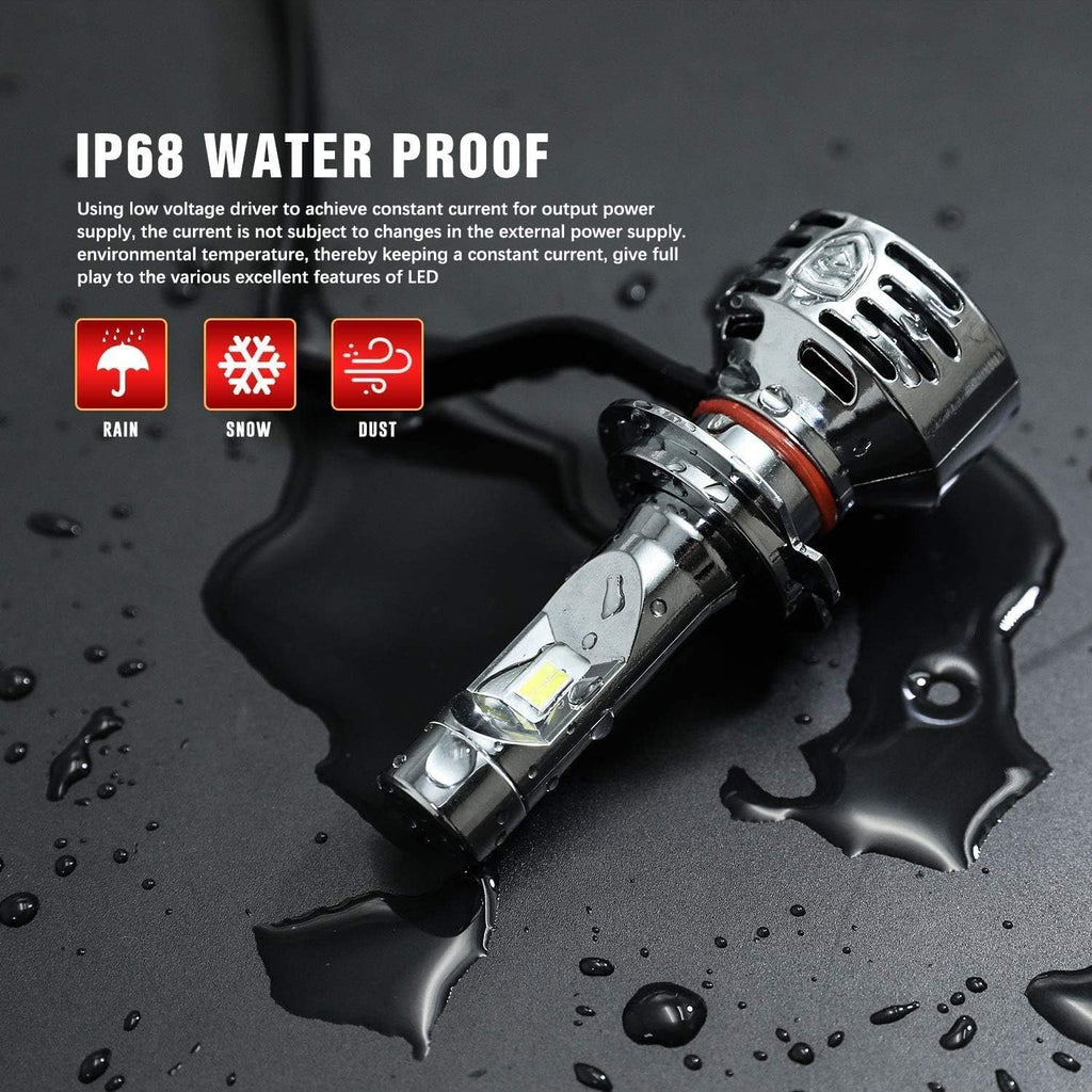 12000LM LED Headlight Bulbs Conversion Kit, 6000K White&Yellow, IP68 Waterproof, Pack of 2 Q1710