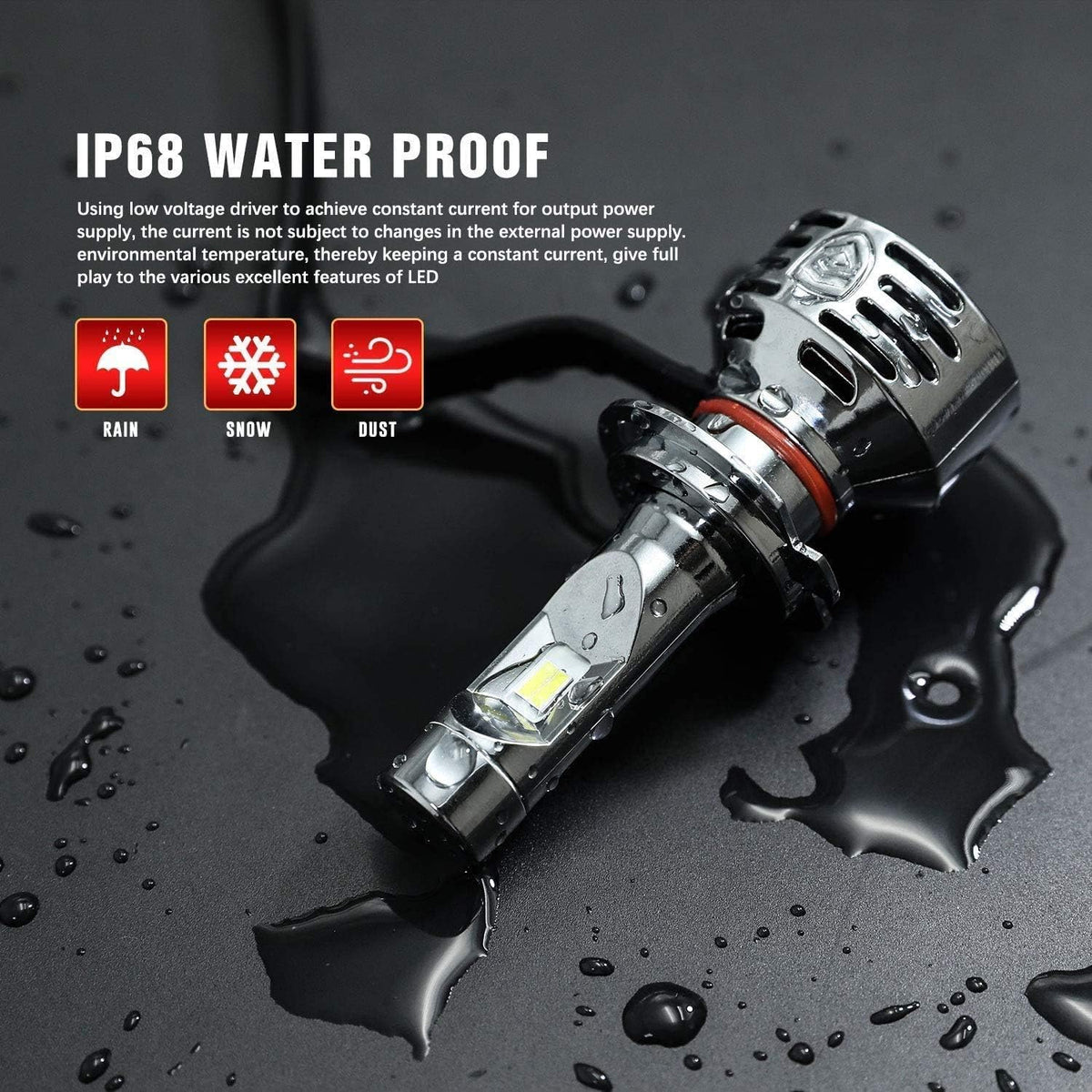 12000LM LED Headlight Bulbs Conversion Kit, 6000K White&Yellow, IP68 Waterproof, Pack of 2 Q1710