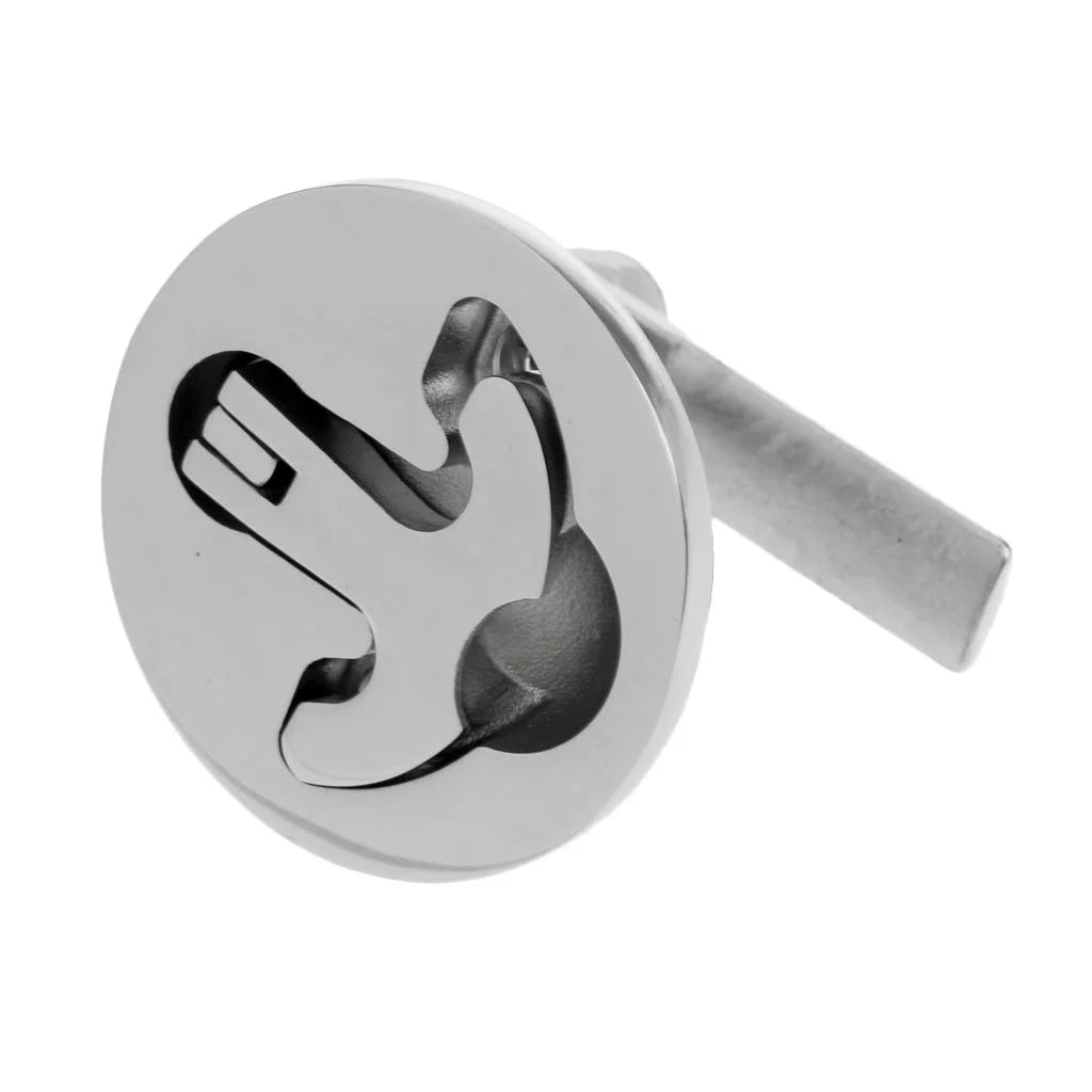 316 Stainless Steel Round Boat Pull, 2 inch 50mm Flush Pull T-Handle Latches O61298