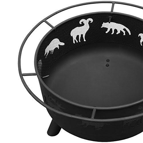 Black Wildlife Fire Pit J24523