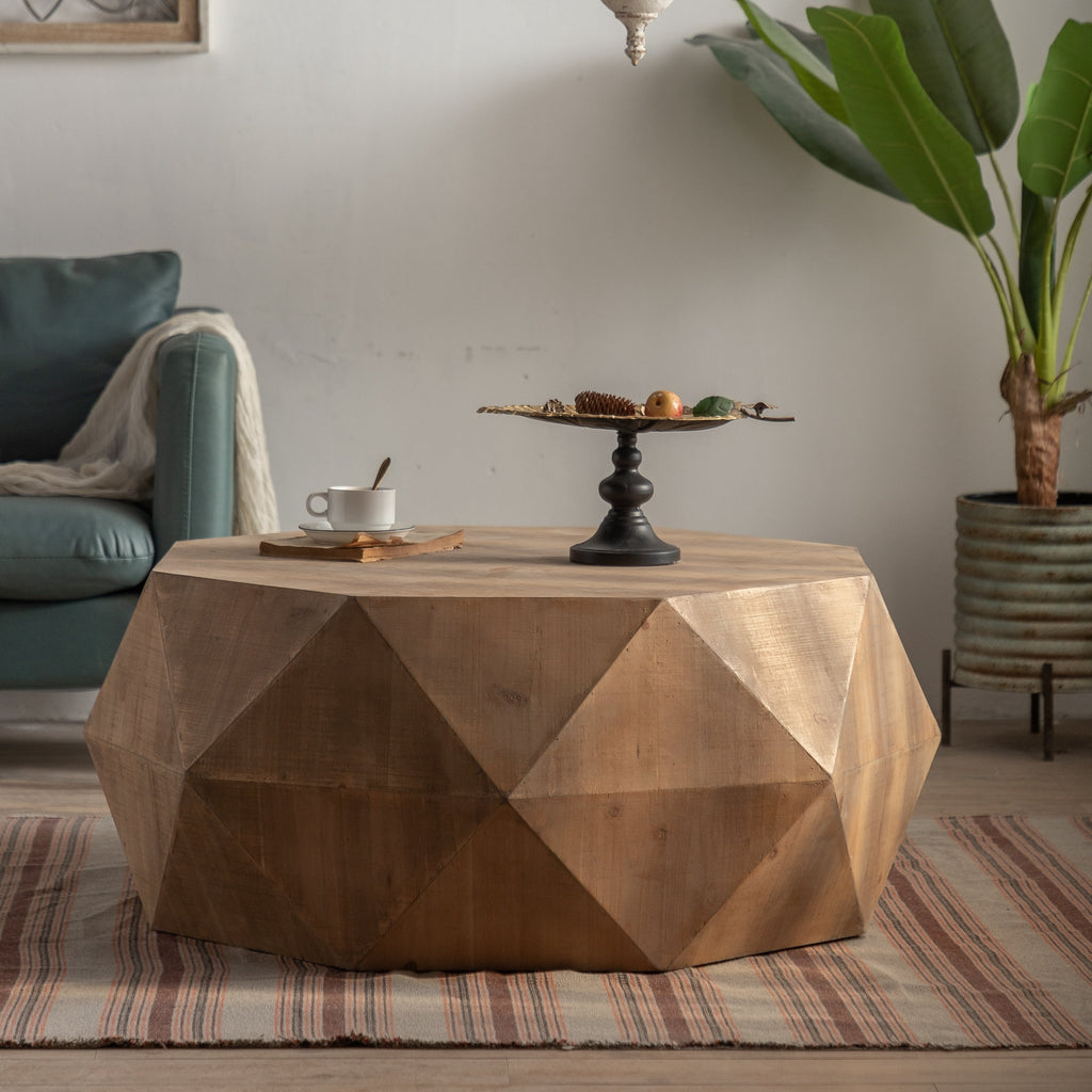 Vintage Retro Coffee Table with Embossed Design Z3181