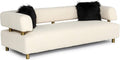 Beige Polyester Fabric Upholstered Sofa with Brushed Gold Stainless Steel Legs M827
