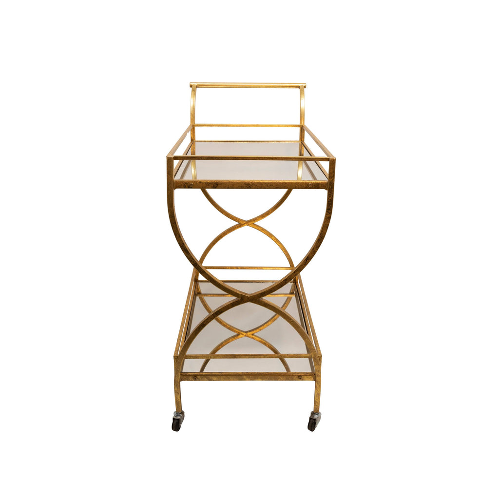 Gold Metal 2-Tier Rolling Bar Cart H912264