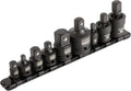 9-Pc Impact U-Joint and Adapter/Reducer Set with Aluminum Storage Rail L450
