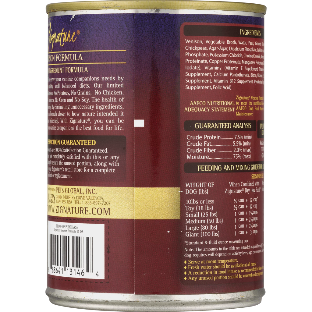 Venison Formula Wet Dog Food 13 Oz V4573