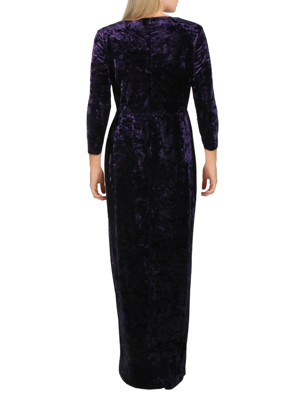 Purple 4 Velvet Faux Wrap Evening Dress N616684