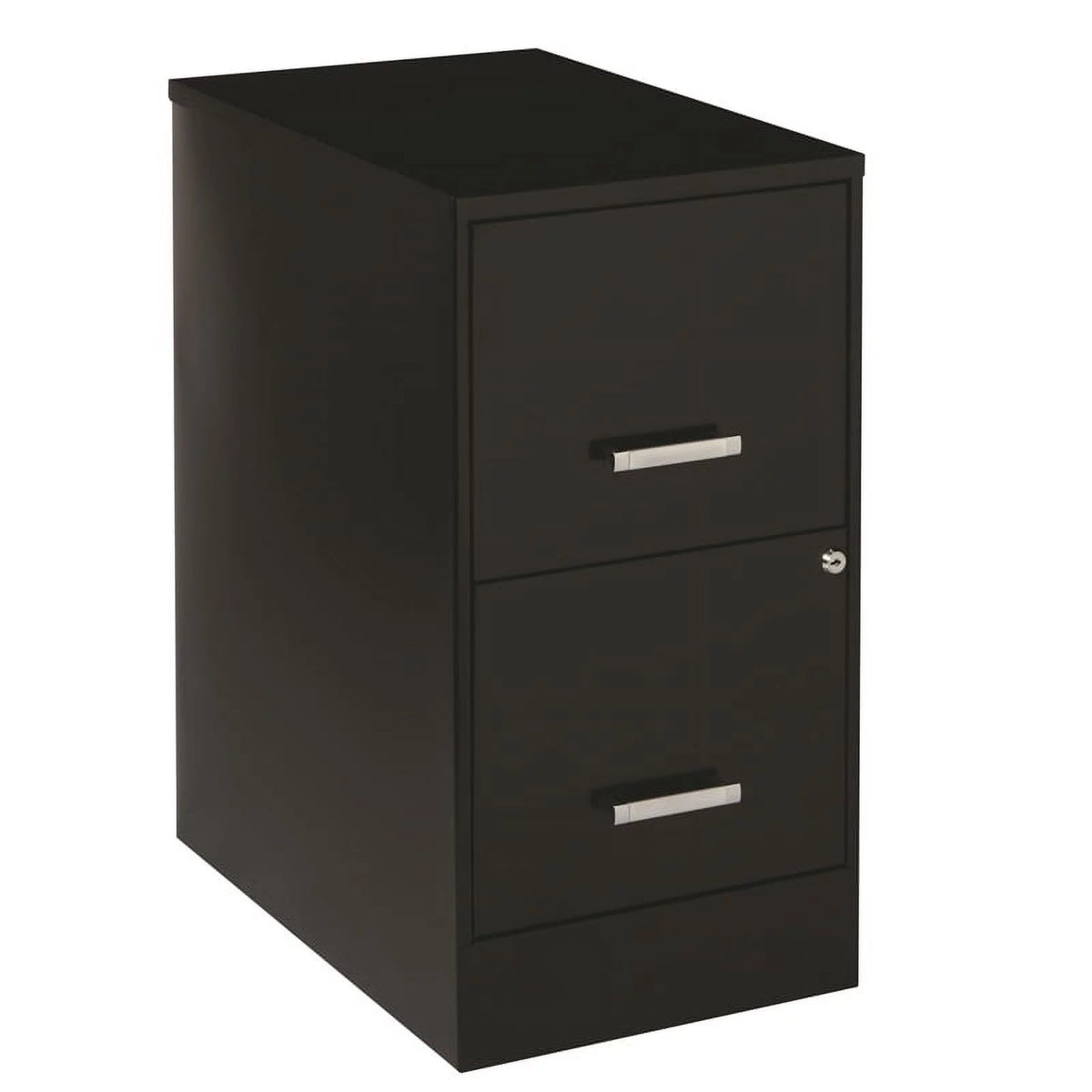22" 2-Drawer Metal File Cabinet with Lock in Black H90319