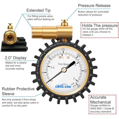 Presta Tire Pressure Gauge Q11781