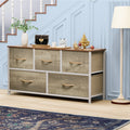 4 Drawer Fabric Storage Dresser with Wooden Top W95624