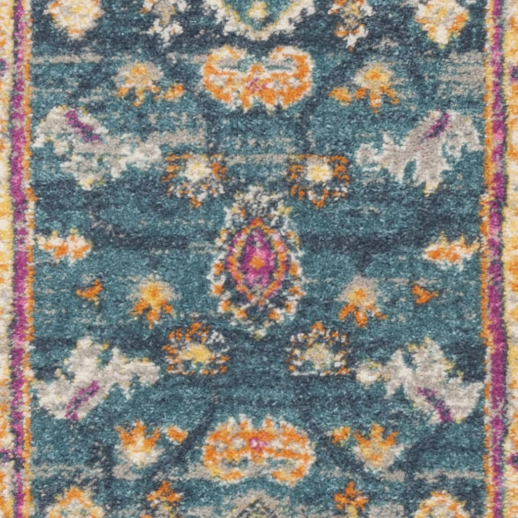 Blue Multi Floral Runner Rug 2'3" x 10' B25524