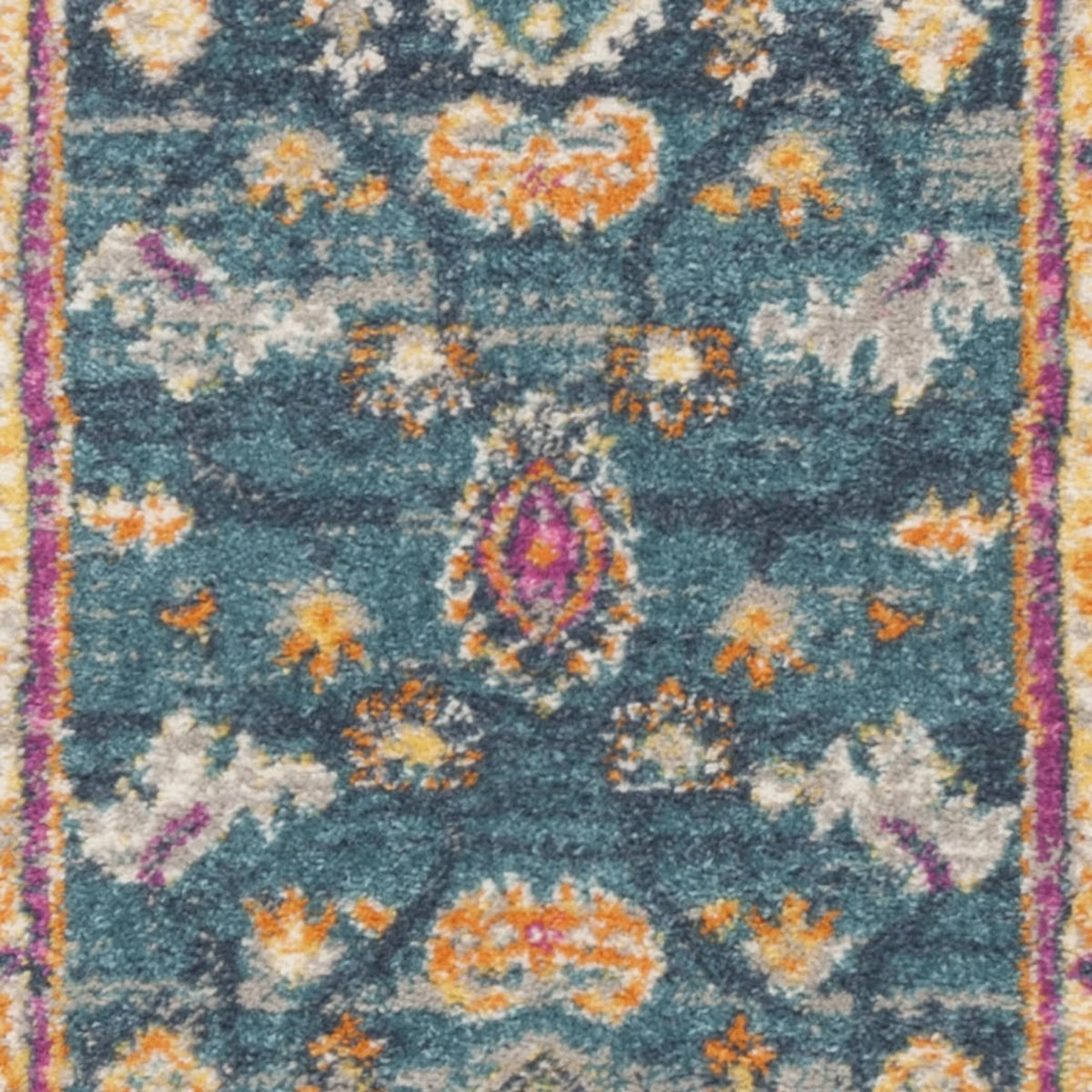 Blue Multi Floral Runner Rug 2'3" x 10' B25524