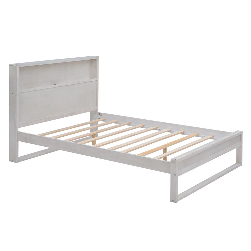 Full Size Platform Bed with Nightstand and Dresser Y638