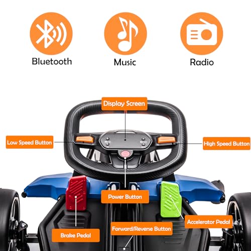 24V Electric Go Kart with 400W Motor, 2 Speeds Drift Kart W333