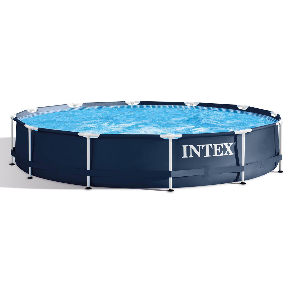 12 Foot Round Metal Frame Above Ground Swimming Pool with Filter Pump H713