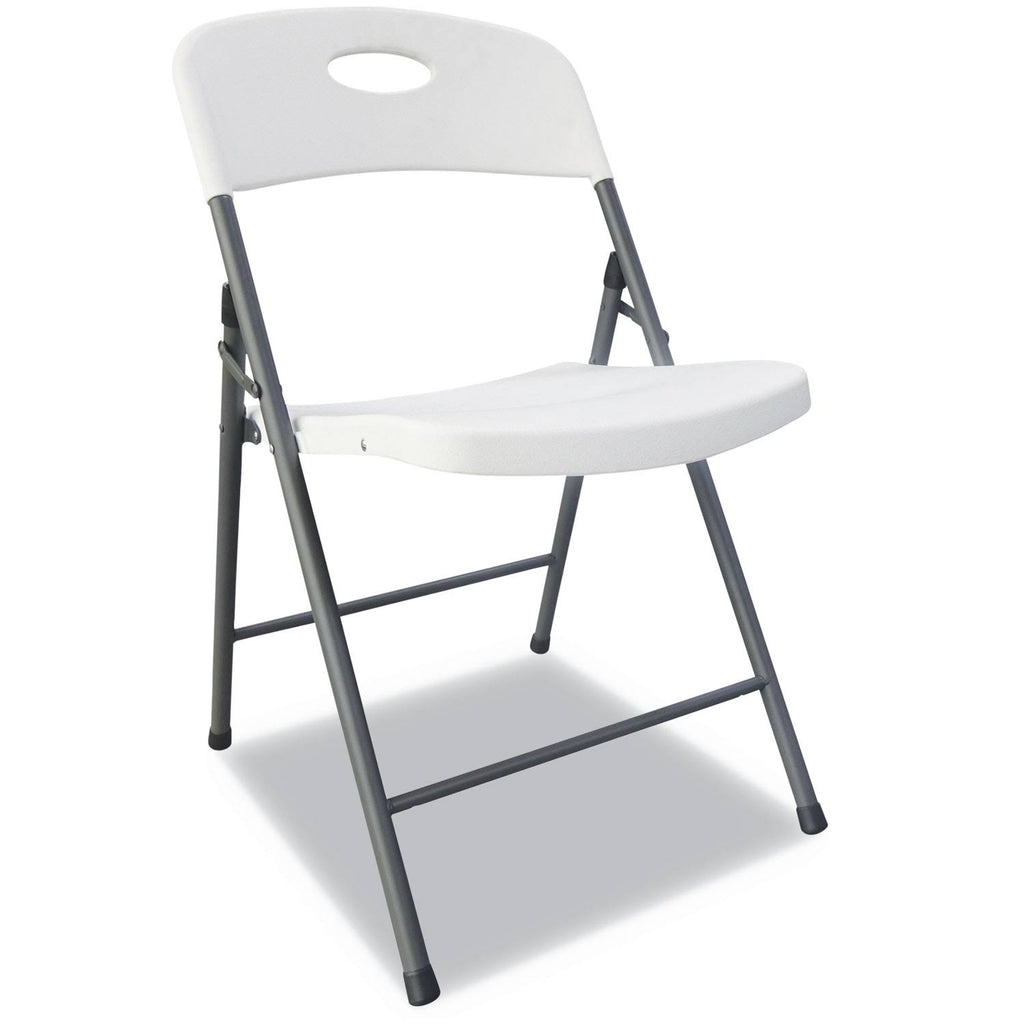 White/Black Anthracite Molded Resin Folding Chair, 4/Carton Y344936