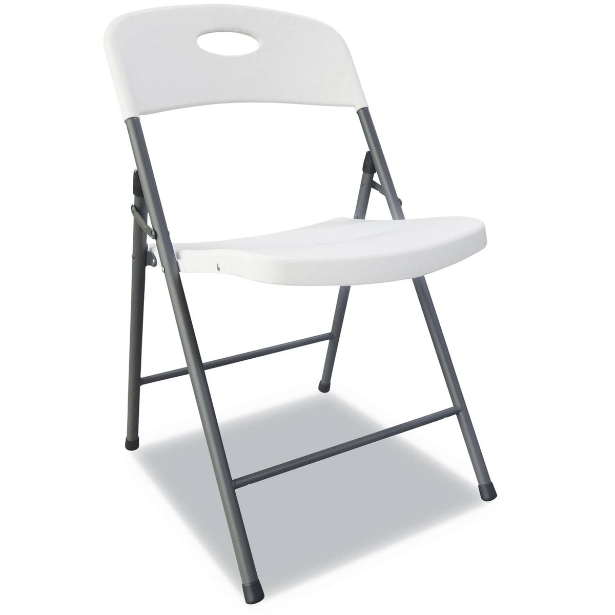 White/Black Anthracite Molded Resin Folding Chair, 4/Carton Y344936