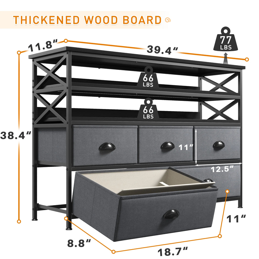 Rustic Brown 5 Drawer Dresser TV Stand B993346