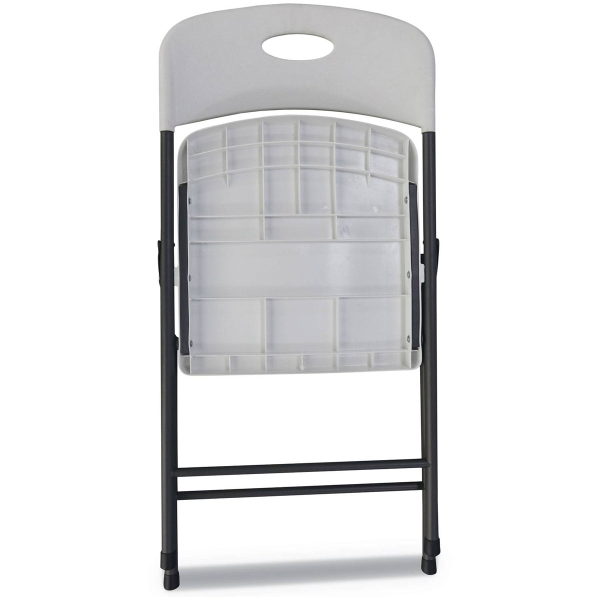 White/Black Anthracite Molded Resin Folding Chair, 4/Carton Y344936