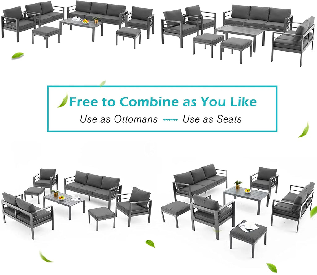 7 Pieces Aluminum Sectional Sofa V375