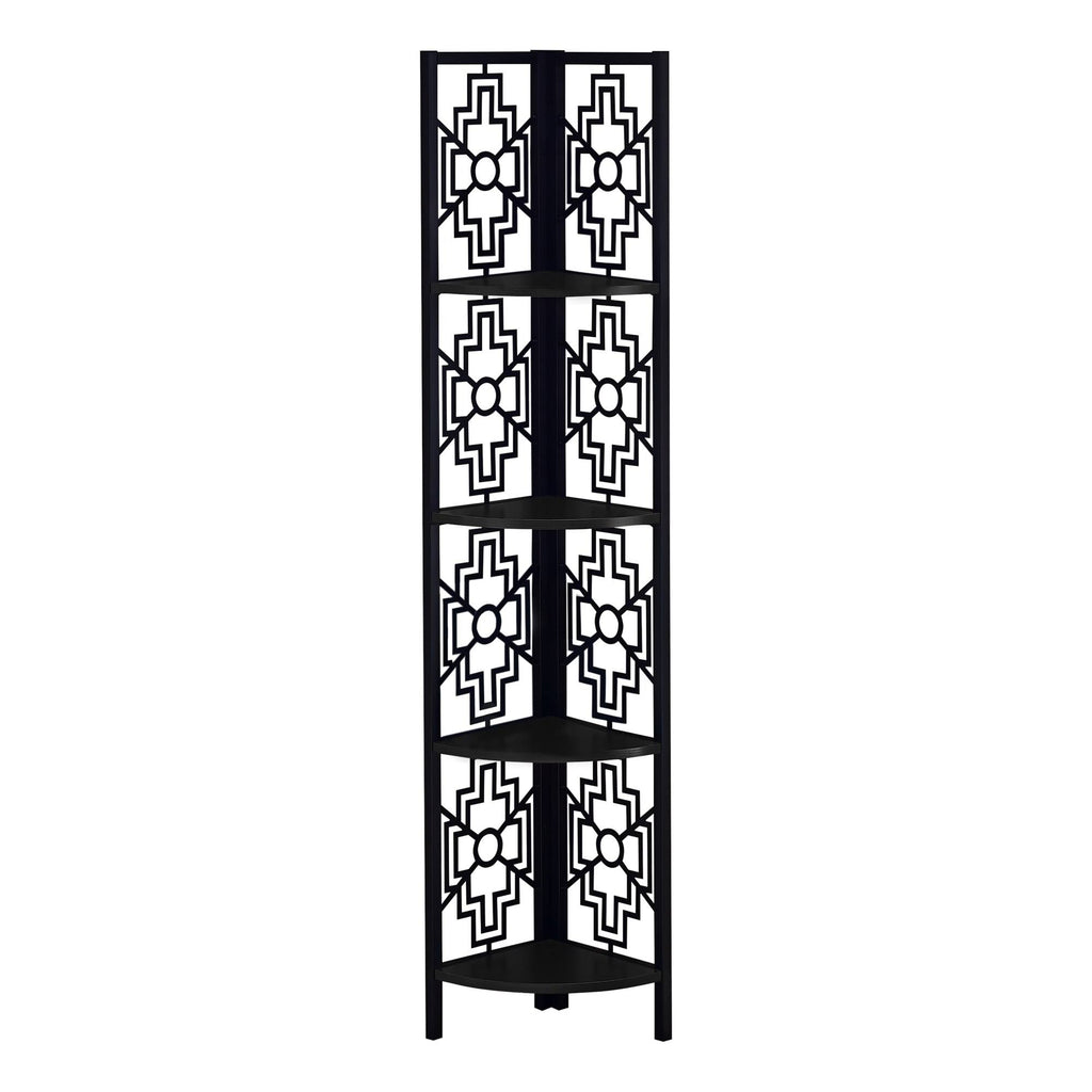 Black 62-Inch 4-Tier Corner Bookshelf X774860
