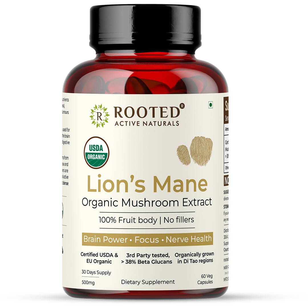 Usda Organic Lions Mane Mushroom Extract Capsules 60 Capsule 2 Pack T8594
