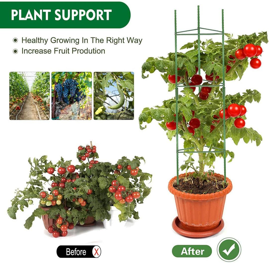 Tomato Cages Plant Supports with 9Pcs Clips Pack of 2 W981457