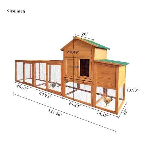 122'' Chicken Coop with Nest Box T7659