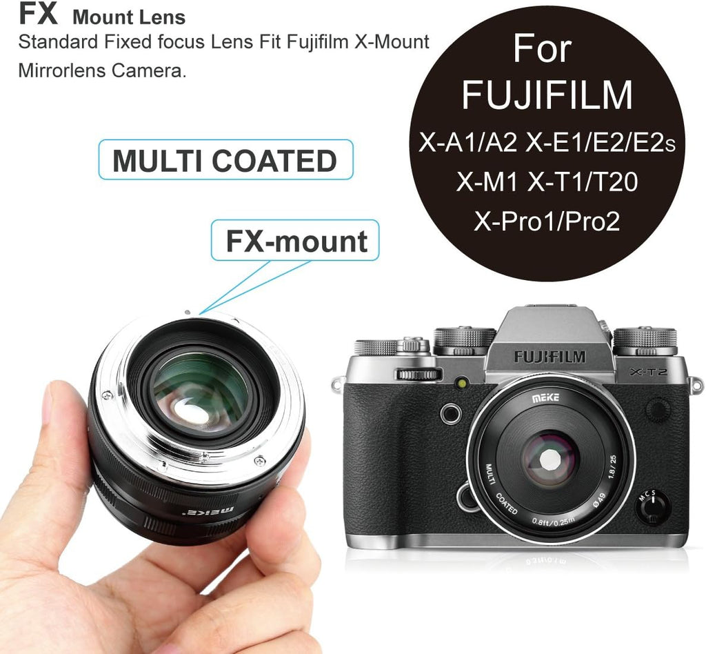 25mm F1.8 Wide Angle Manual Focus Lens for Fujifilm X Mount Mirrorless Cameras R722137