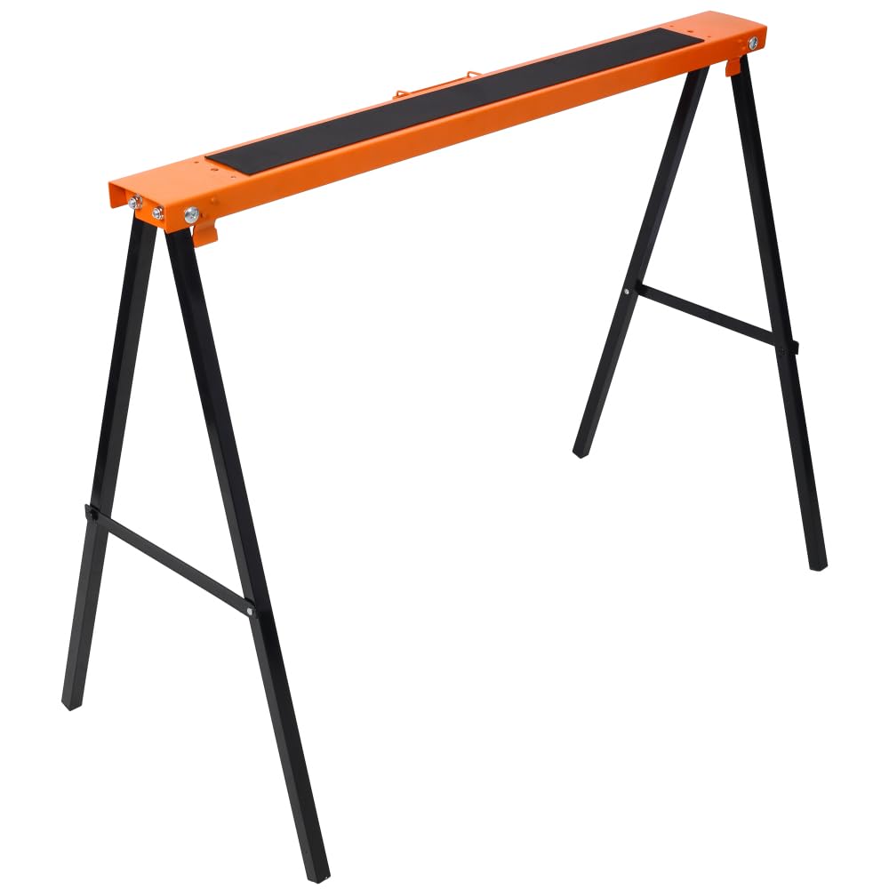 Folding Sawhorse 2 Pack Heavy Duty 550 lbs Capacity Portable Collapsible Metal Frame Non-Slip H9595