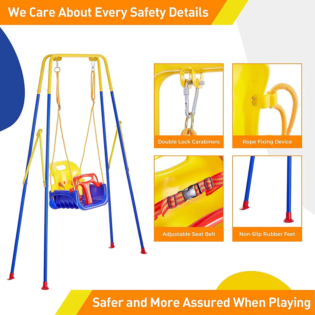 3 in 1 Toddler Swing Set with 4 Sandbags M654