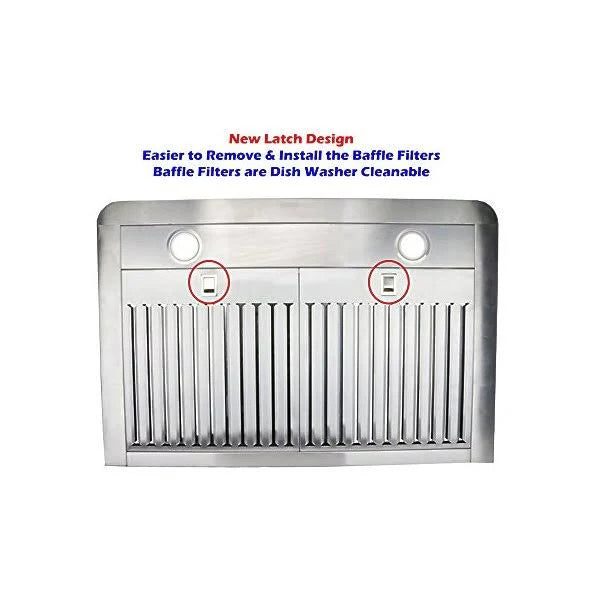 Stainless Steel Under Cabinet Range Hood with 2 LED Lights O9987
