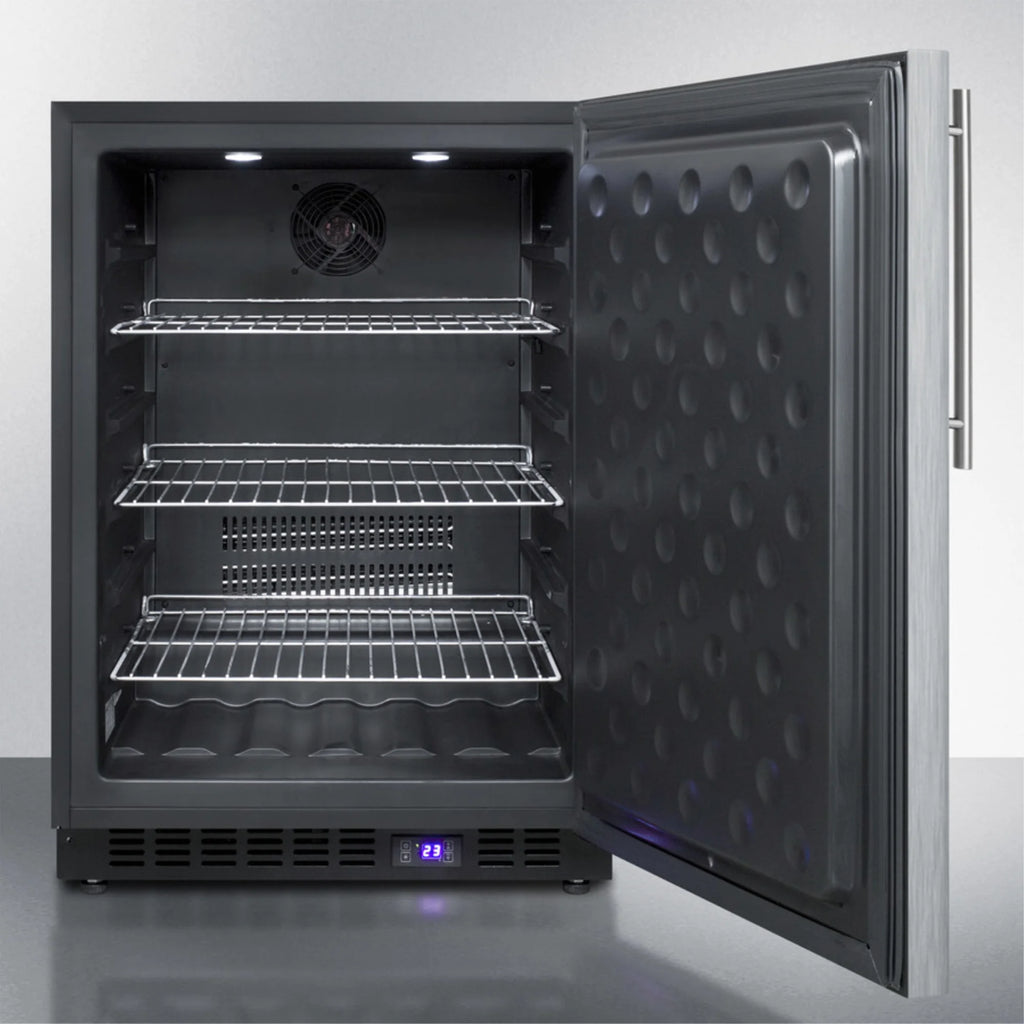 Black Stainless Steel Door All-Freezer with Digital Thermostat I595