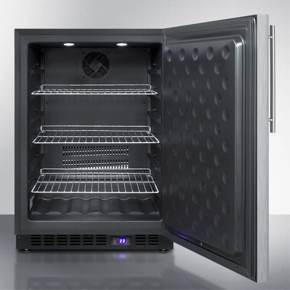 Black Stainless Steel Door All-Freezer with Digital Thermostat I595
