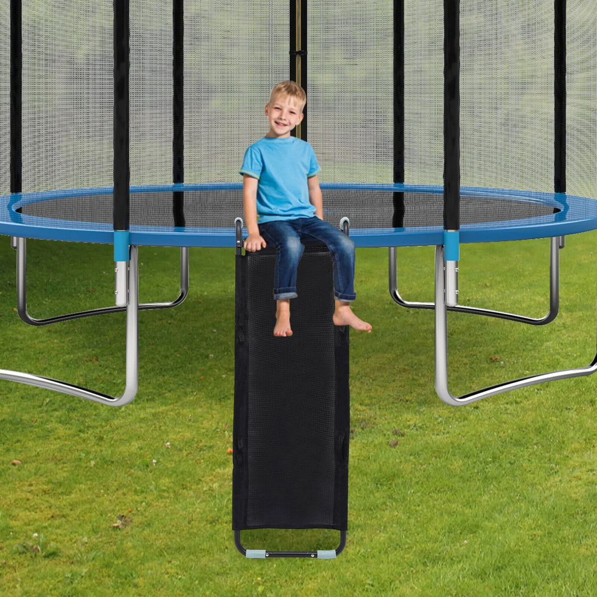 Kids Trampoline with Slide and Ladder 165lbs Capacity L484918