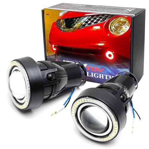 3-Inch Projector Fog Light Kit with 40-SMD Red LED Halo Ring C19001