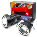 3-Inch Projector Fog Light Kit with 40-SMD Red LED Halo Ring C19001