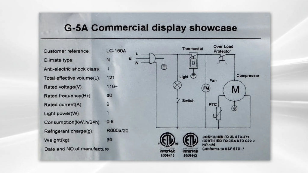 Commercial Refrigerator Glass 1-Door Display Cooler D3311