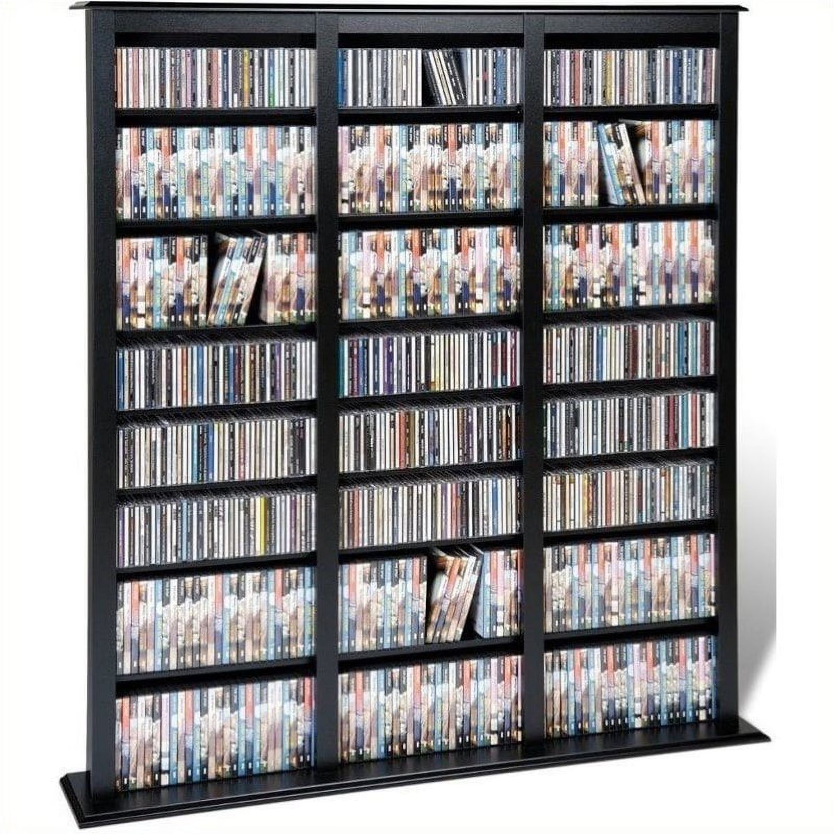 64" Triple CD DVD Media Storage Rack in Black N507