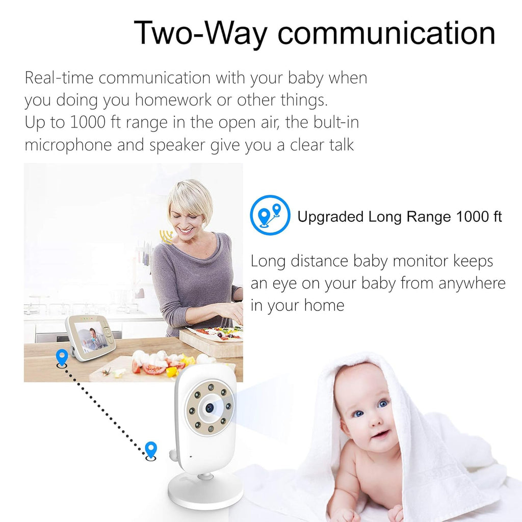 Baby Monitor with Camera and Video, 3.5 inch F9164