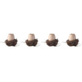 4 Sets Small Ceramic Vase Succulent Planter with Bird Nest G7193
