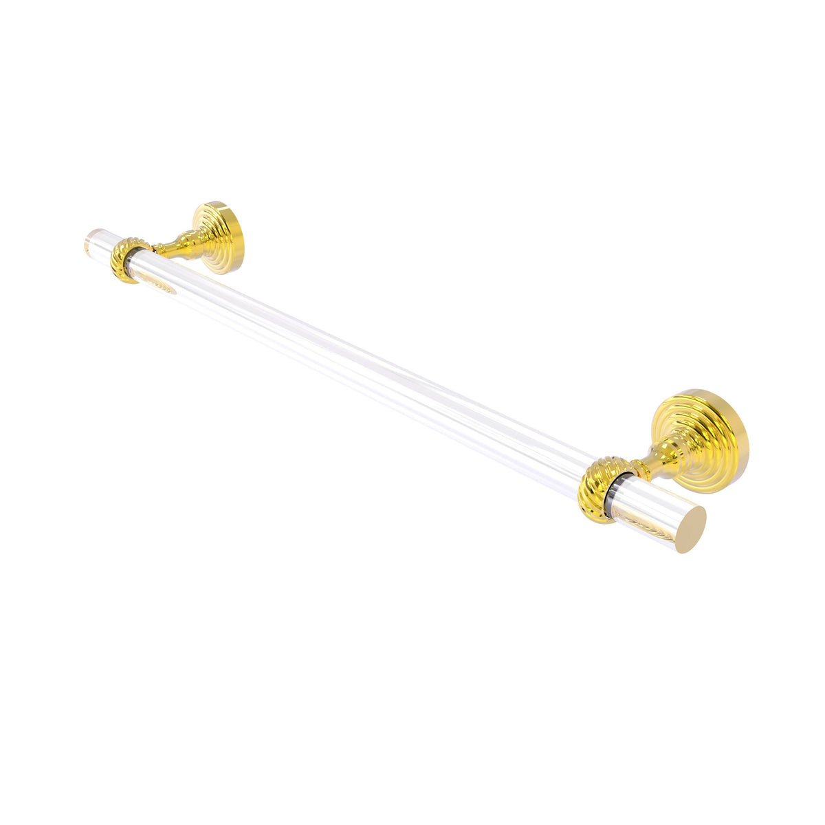 24 in. Polished Brass Towel Bar with Twisted Accents I3704