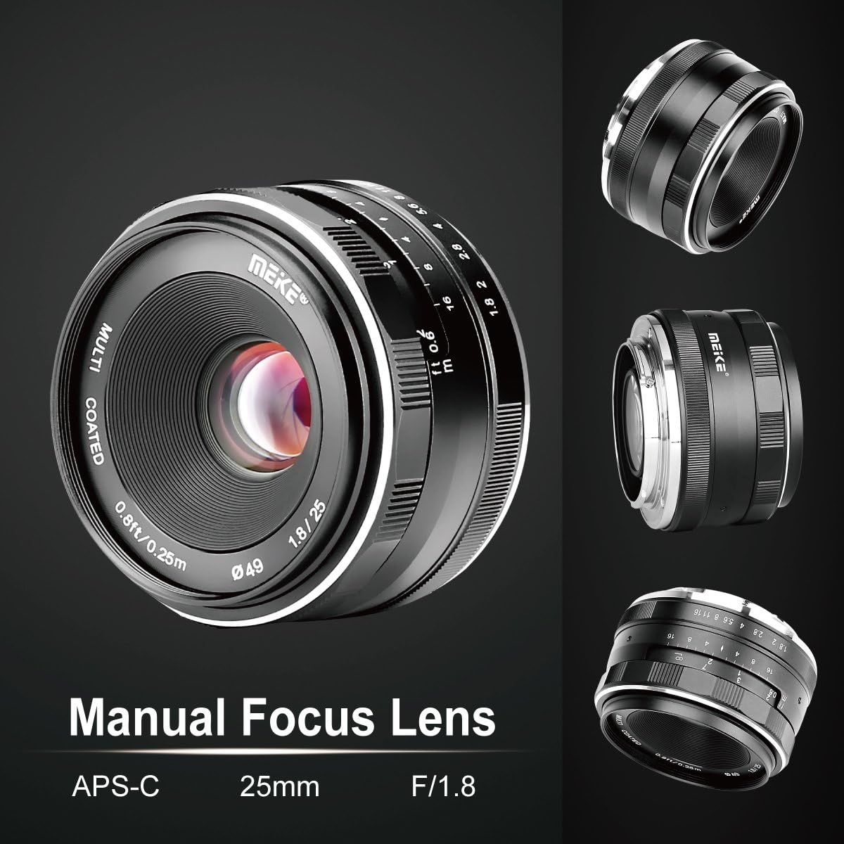 25mm F1.8 Wide Angle Manual Focus Lens for Fujifilm X Mount Mirrorless Cameras R722137