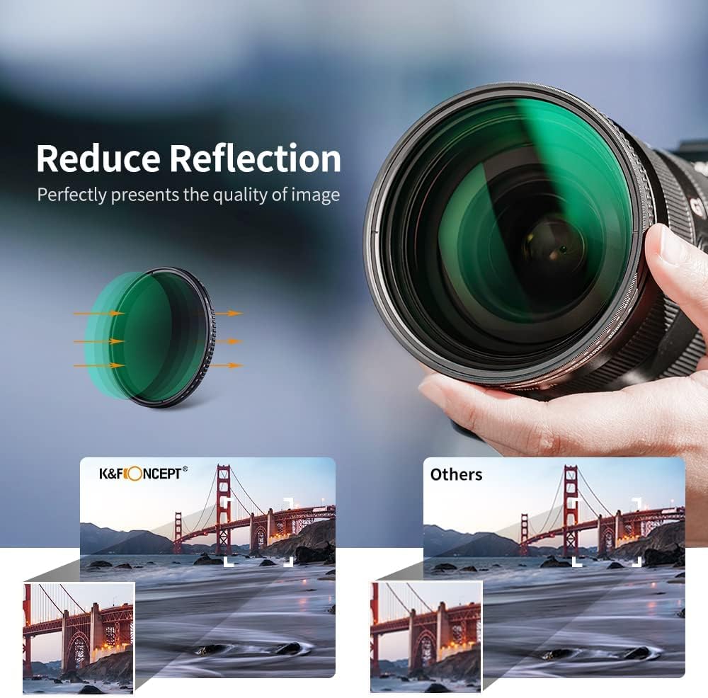 72mm Variable ND Filter ND3-ND1000 Multi-Layer Coatings Optical Glass Pack of 2 C33113