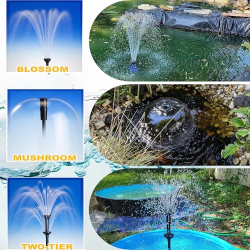 Submersible Pond Filter Fountain Kit 660GPH with Color Light I571