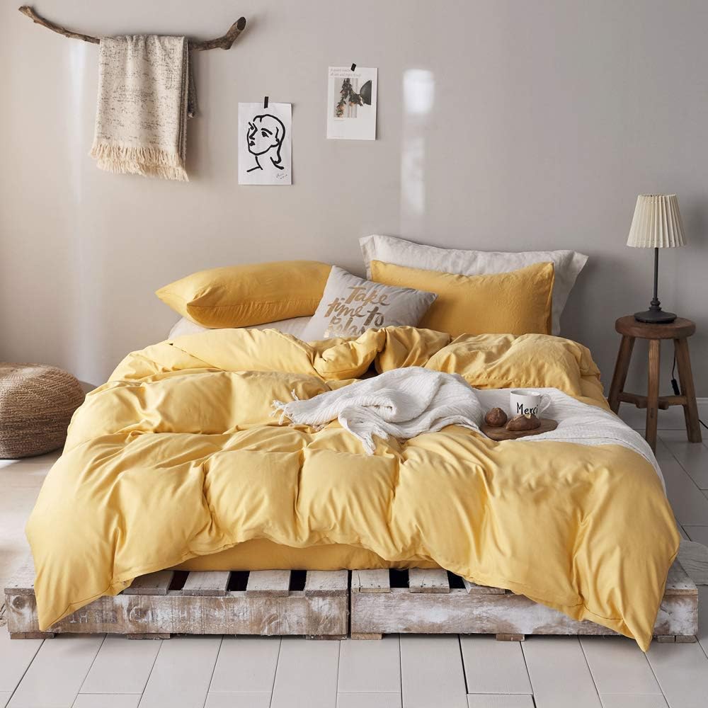 Blue Cotton Geometric Queen Duvet Cover Set J6773