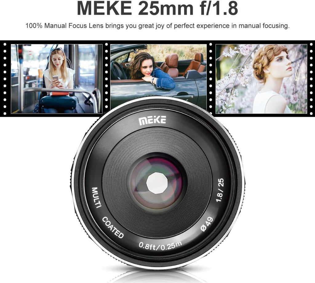 25mm F1.8 Wide Angle Manual Focus Lens for Fujifilm X Mount Mirrorless Cameras R722137
