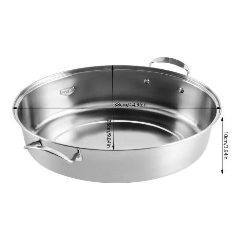 Stainless Steel Fish Steamer Pot with Glass Lid T639704