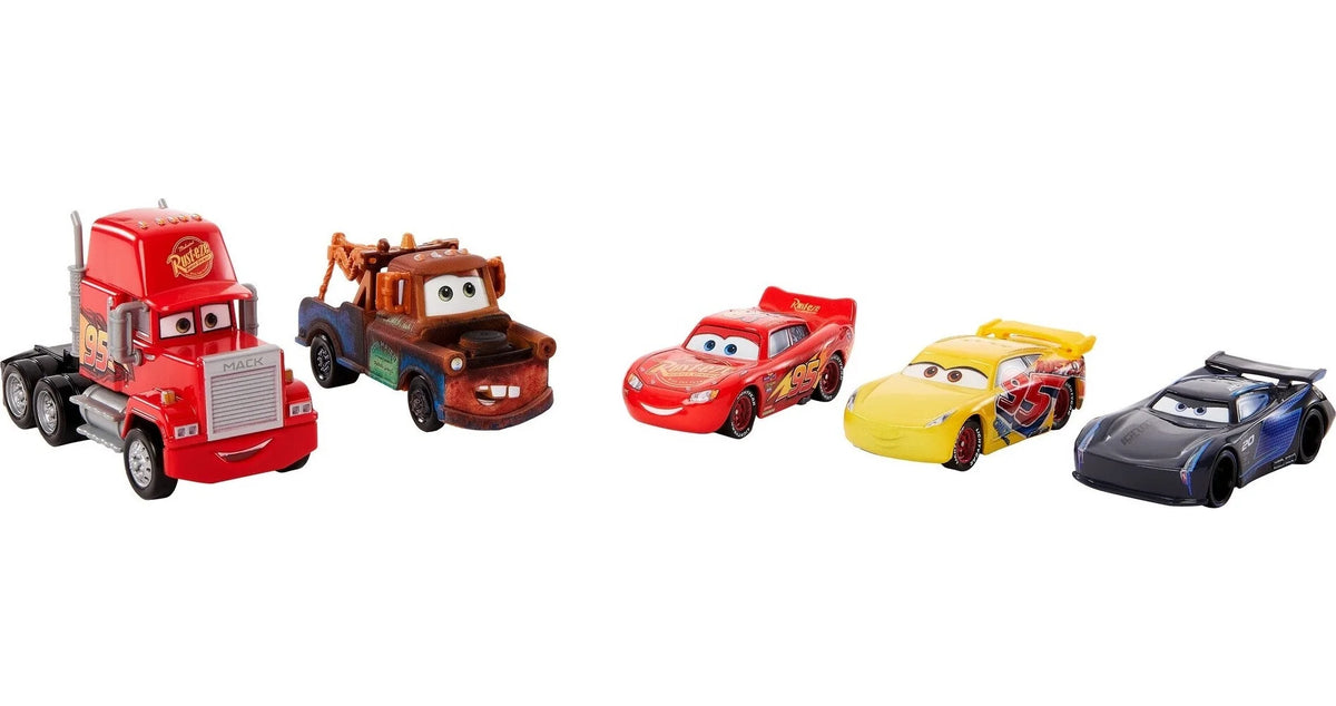 5-Pack Toy Character Cars & 1 Mack Truck B90506