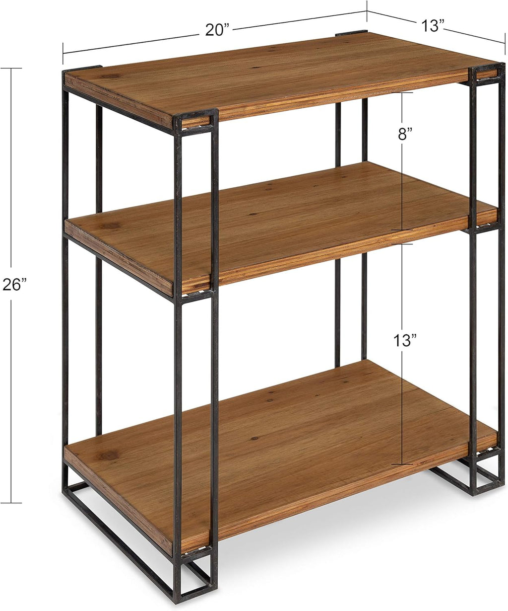 Wood and Metal Side Table with Three Shelves P861598